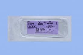 Suture with Needle PolySyn™ Absorbable Coated Violet Suture Braided Polyglycolic Acid Suture Size 4 - 0 27 Inch Suture 1-Needle 19 mm Length 3/8 Circle Precision Reverse Cutting Needle by Angiotech - Look Division - Surgical Specialties Corp.  ID G0392N